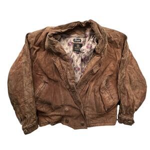 Vintage Byrnes Baker Thinsulate Lined Suede Leather Bomber Jacket Women Medium